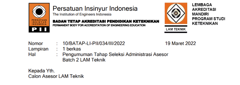LAM Engineering Assessor Candidate